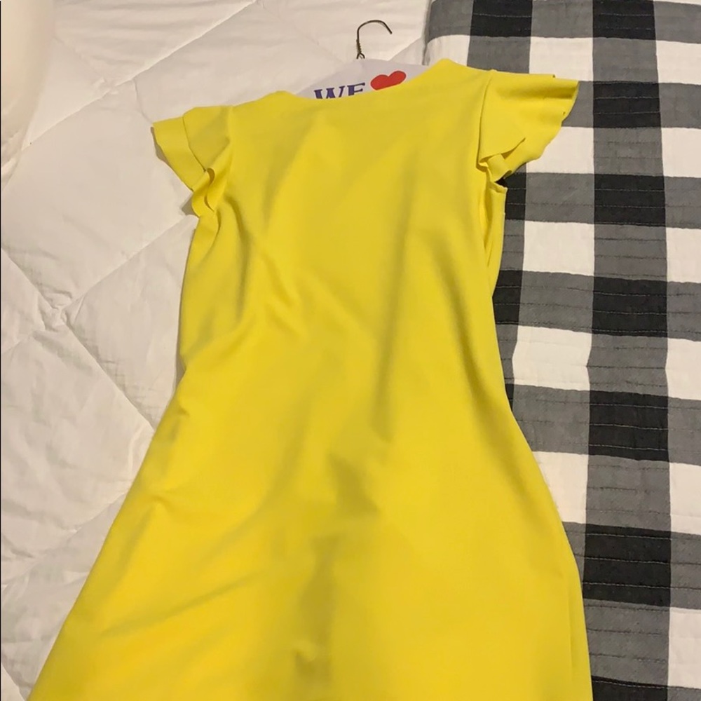 Yellow flutter sleeve dress